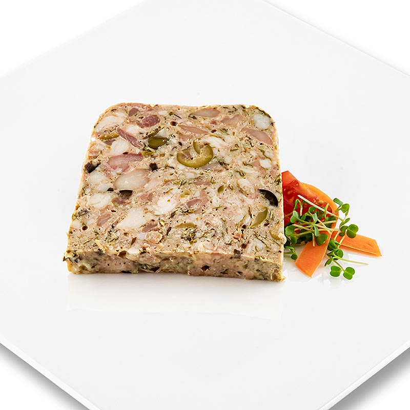 Terrine von Kaninchen, mit Oliven, Rougie - 1 kg - Schale