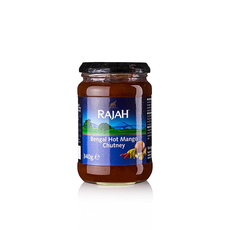 Mango chutney, hot / spicy, Rajah - 340g - Glass