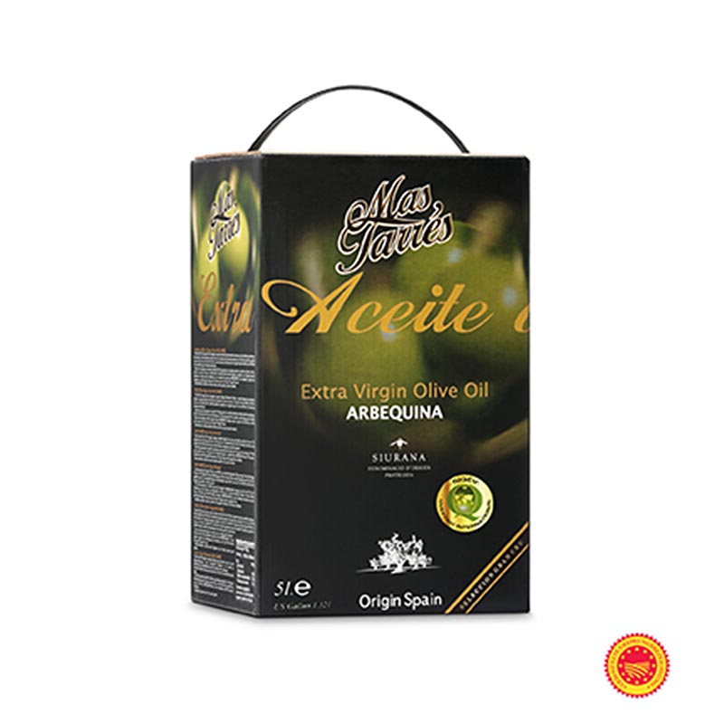 Huile d`olive extra vierge, Mas Tarres Oliva Verde, Arbequina, DOP / AOP Siurana - 5 litres - boite
