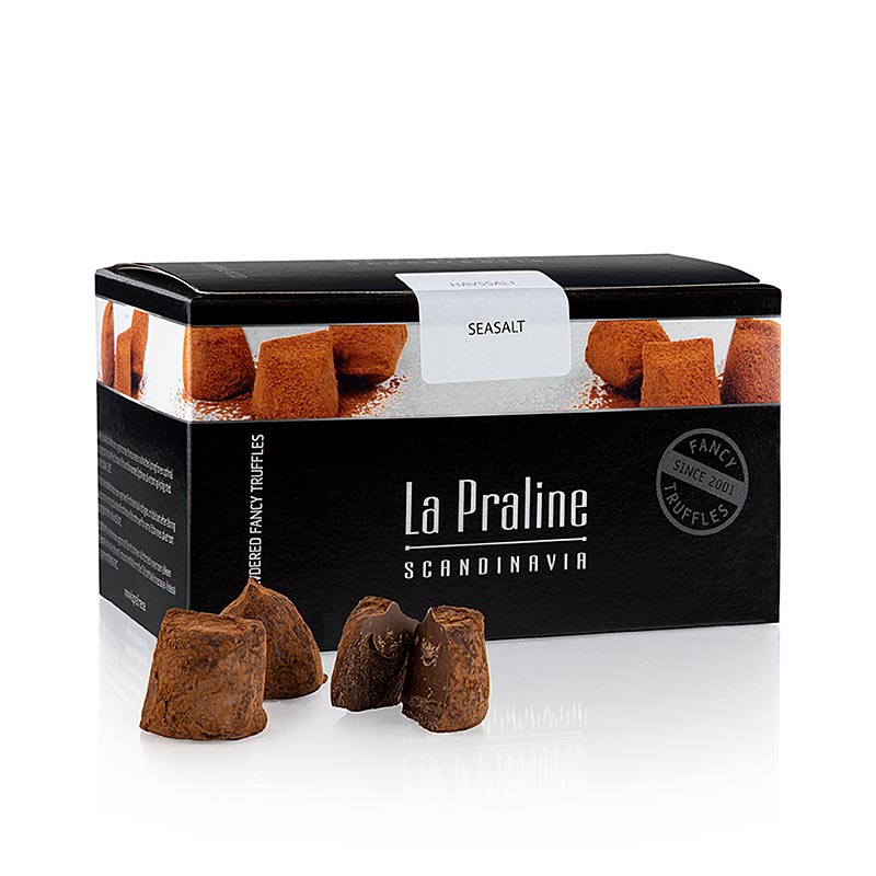 La Praline Fancy Truffles, chocolate truffles with sea salt, Sweden - 200 g - carton