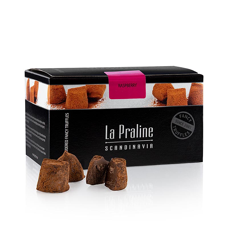 La Praline Fancy Trøfler, chokoladekonfekt med hindbær, Sverige - 200 g - boks