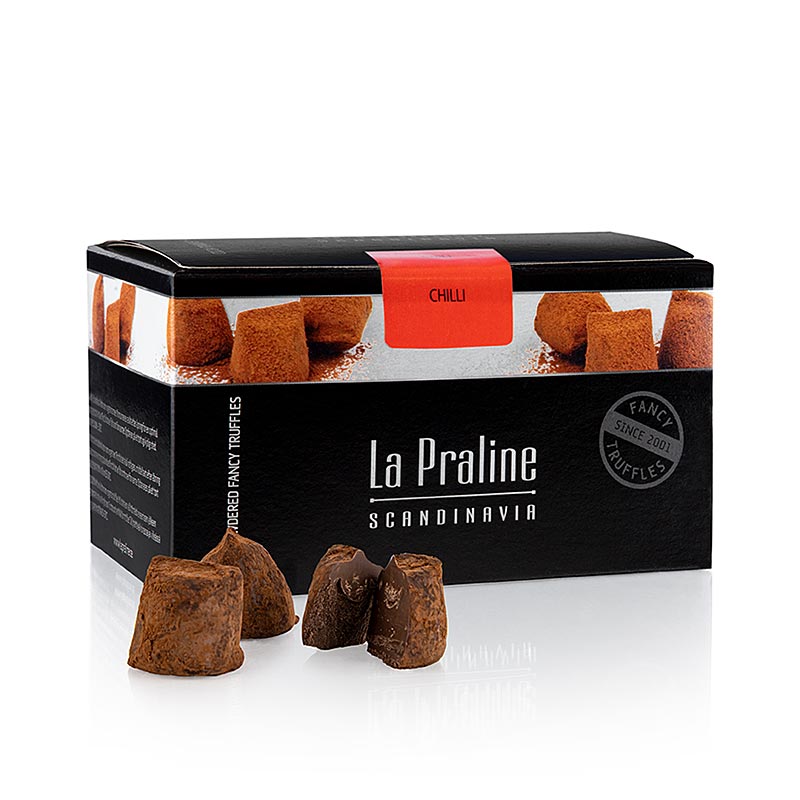 La Praline Fancy Trøfler, chokoladekonfekt med chili, Sverige - 200 g - boks