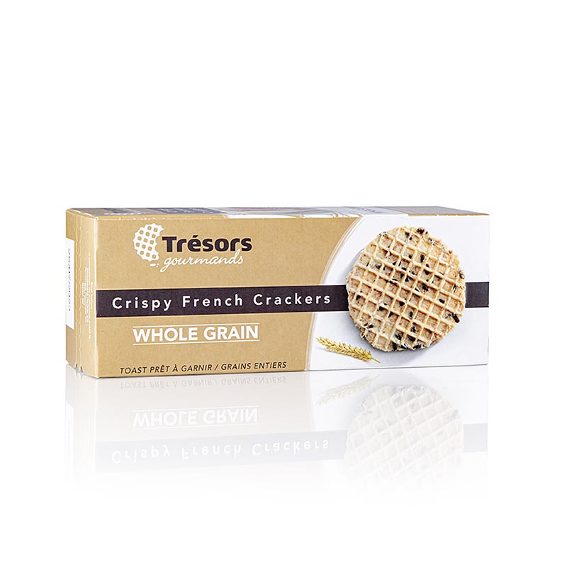 Barsnack Tresors - Crispy franz. Mini-Waffel-Cracker Vollkorn - 95 g - Karton