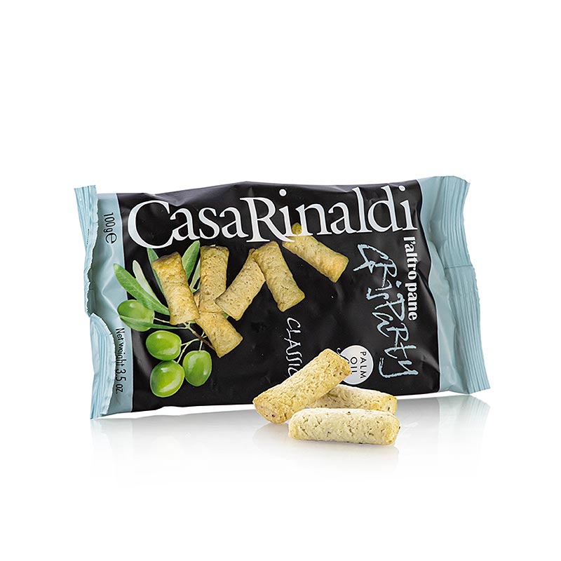 Grisparty - Mini Grissini snacks med olivenolie, Casa Rinaldi - 100 g - taske