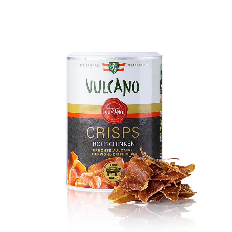 VULCANO Crisps, Rohschinken - Chips - 35 g - Pe-dose