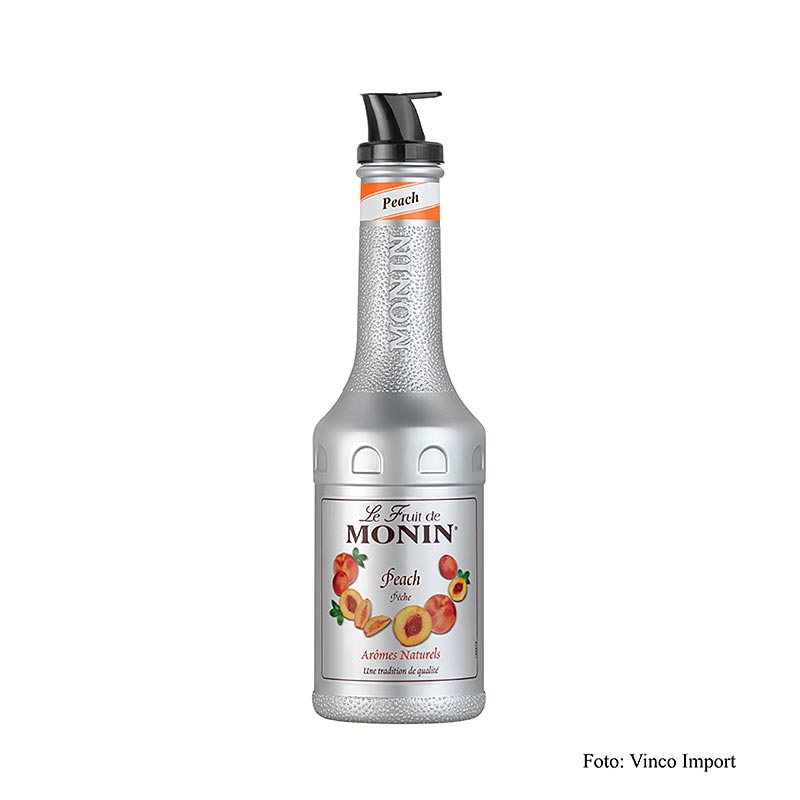 Monin-fruitpureemix - perzik, met tuit - 1 l - Pe-fles