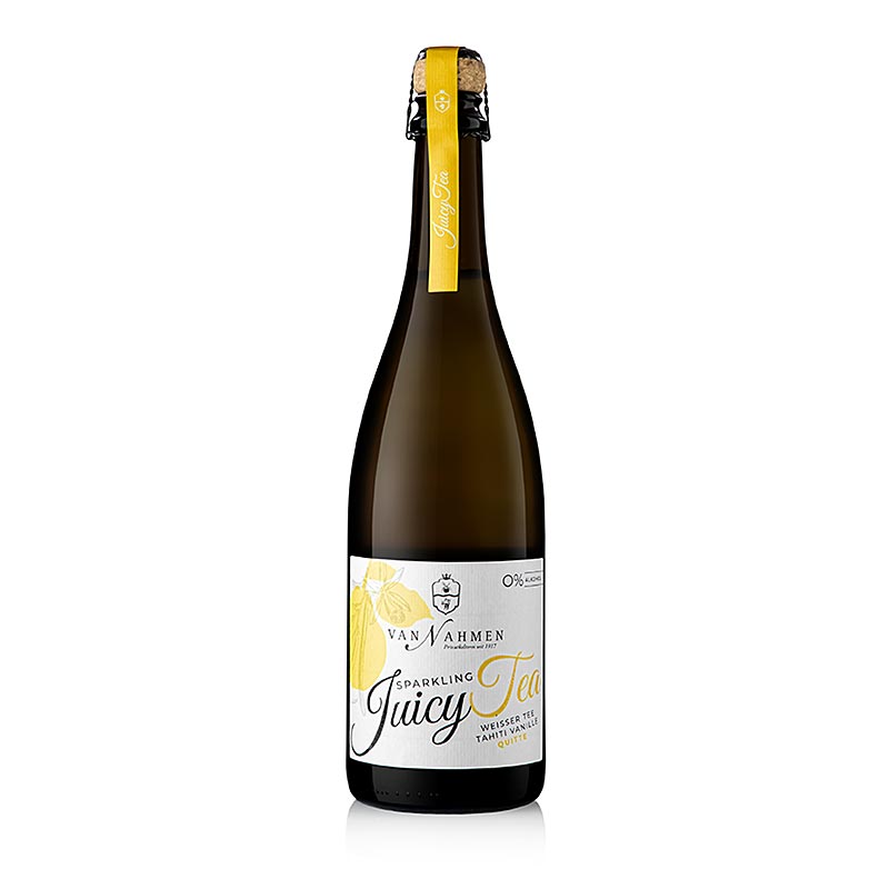 Sparkling Juicy Tea - witte thee - Tahitiaanse vanille kweepeer, van Nahmen, bio - 750ml - Fles Sparkling Juicy Tea - witte thee - Tahitiaanse vanille kweepeer, van Nahmen, bio - 750ml - Fles