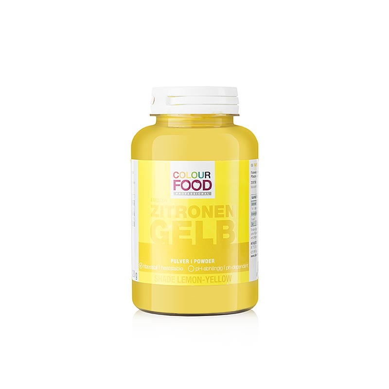 Color Food Colorant alimentaire - Jaune citron, poudre, liposoluble, végétalien - 120g - PE peut