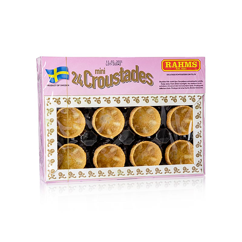 Mini croustades, Ø 3.8 cm, shortcrust pastry - 50g, 24 pieces - Cardboard