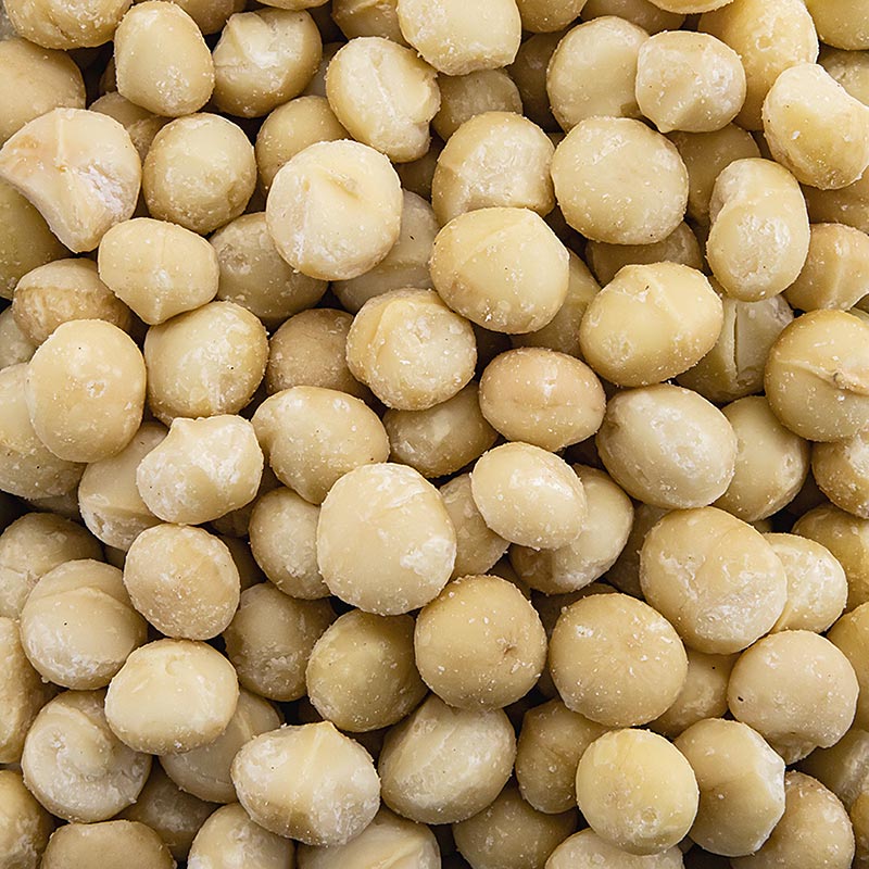 Macadamia nødder, shelled, usaltet - 1 kg - taske