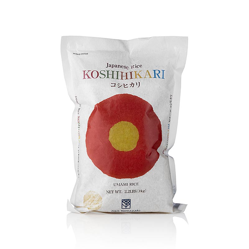 Koshihikari Umami Rice, Short Grain Sushi Rice, Agri Yamazaki - 1 kg - bag