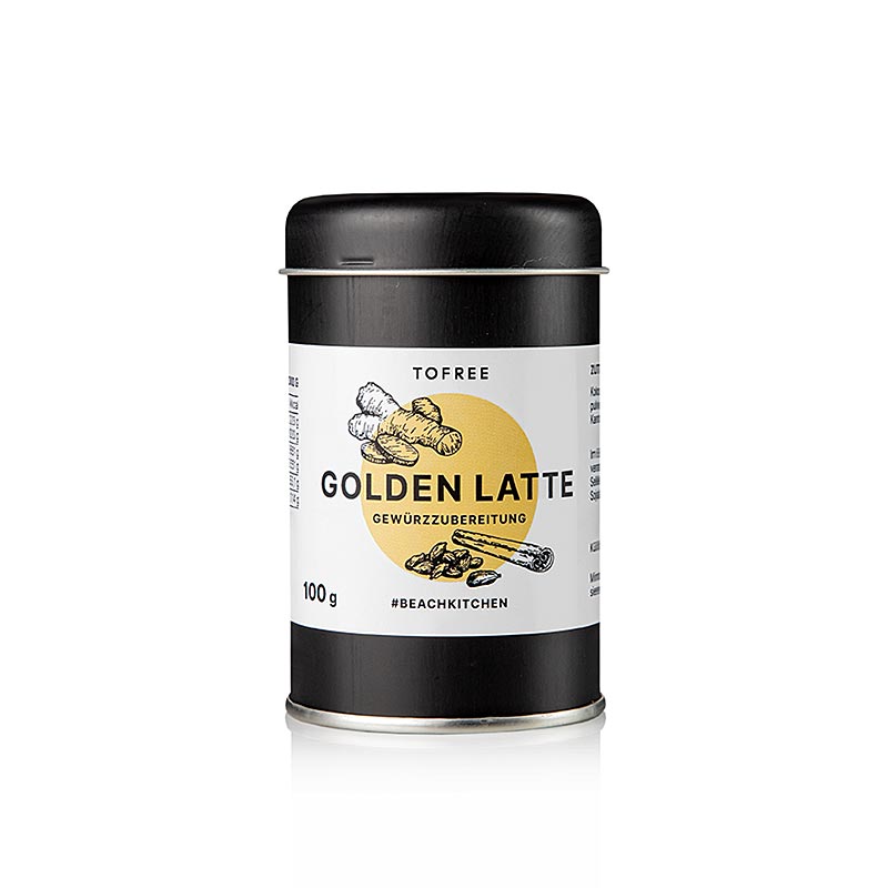 TOFREE-nord - Golden Latte, préparation d`épices - 100g - Verre