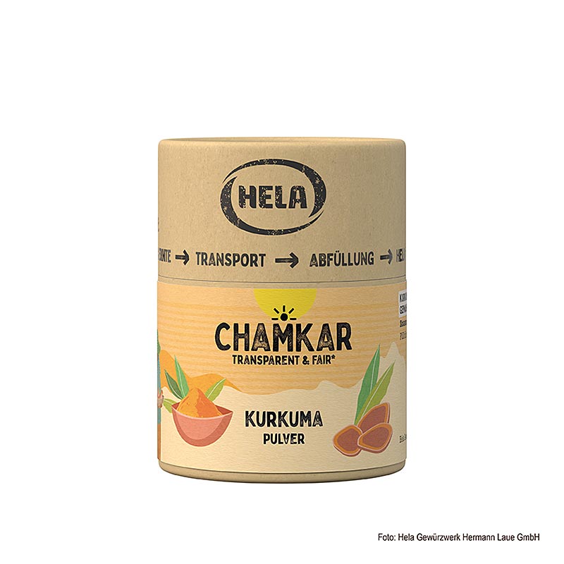 HELA Chamkar - Poudre de curcuma - 85g - boîte à arômes