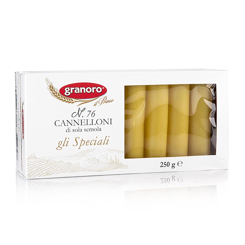 Granoro Cannelloni, environ 25 rouleaux / paquet, No.76 - 250 g - Papier carton