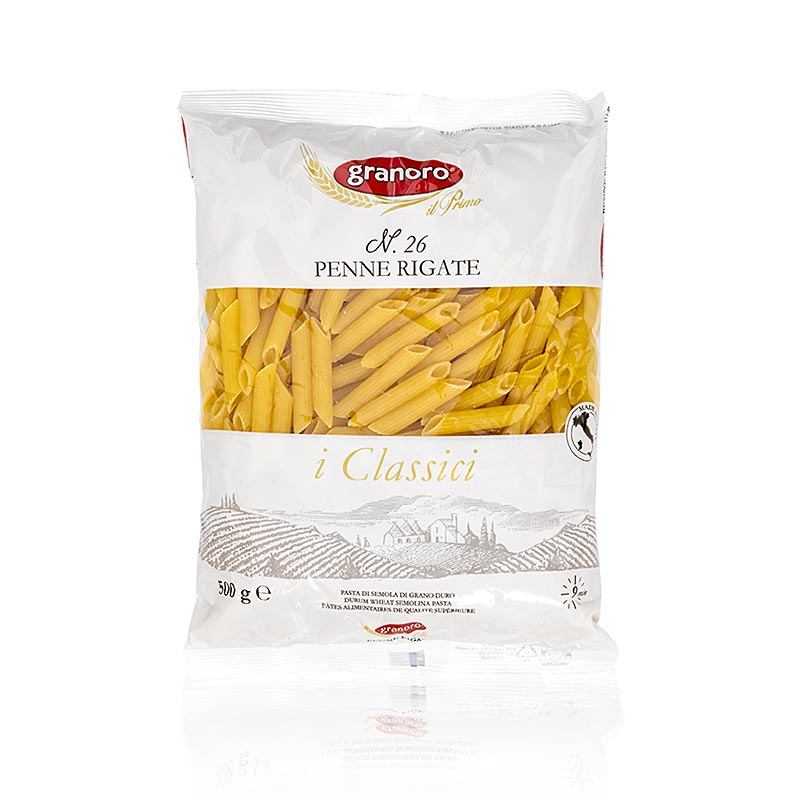 Granoro Penne Rigate, gerippt, 7 (5) mm, No.26 - 500 g - Tüte