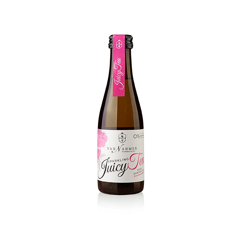 Sparkling Juicy Tea Rose - Darjeeling Tee - Rhabarber, van Nahmen, BIO - 200 ml - Flasche