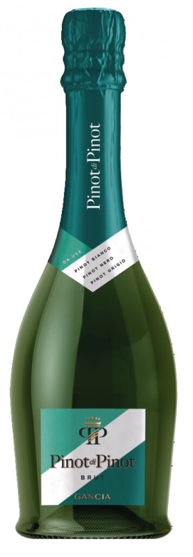 Pinot di Pinot Spumante Brut, Schaumwein weiß, Charmatmethode, Gancia Spumanti - 0,75 l - Flasche