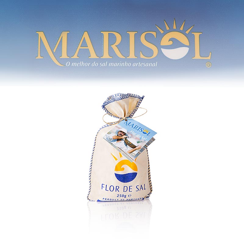 Marisol® Flor de Sal - Die Salzblume, im Stoffsäckchen, CERTIPLANET, BIO - 250 g - Stoffbtl
