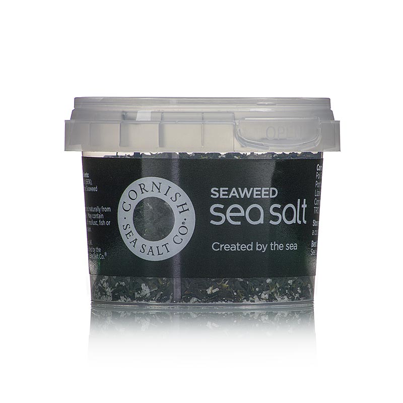 Cornish Sea Salt, Meersalzflocken mit Seaweed (Algen) aus Cornwall/England - 60 g - Pe-dose