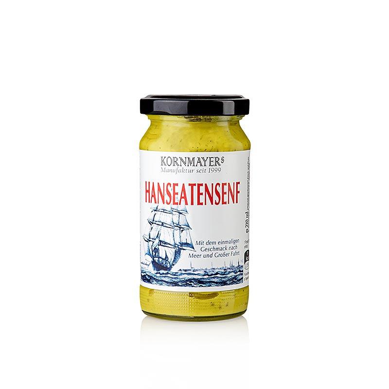 Kornmayer - Moutarde hanséatique, avec filets d`anchois et rhum - 210 ml - Le verre
