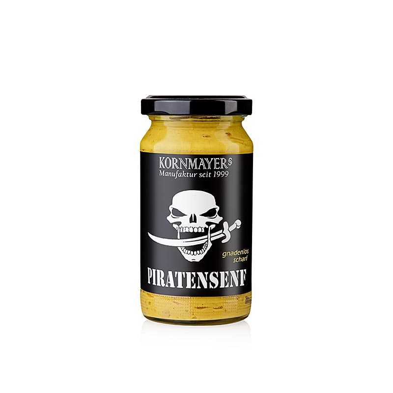 Kornmayer - pirate mustard, with red pepper and rum, mercilessly hot - 210 ml - Glass