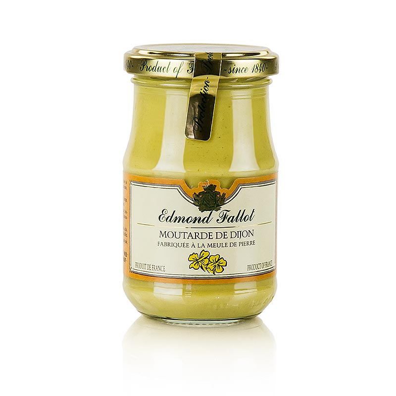Moutarde de Dijon, klassisk Dijon-sennep, Fallot - 190 ml - Glas
