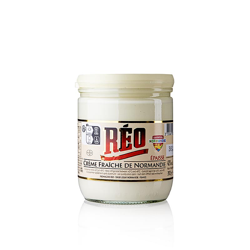 Creme fraiche, 42% fedt, REO (Creme epaisse fra Normandiet) - 392 g - Glas