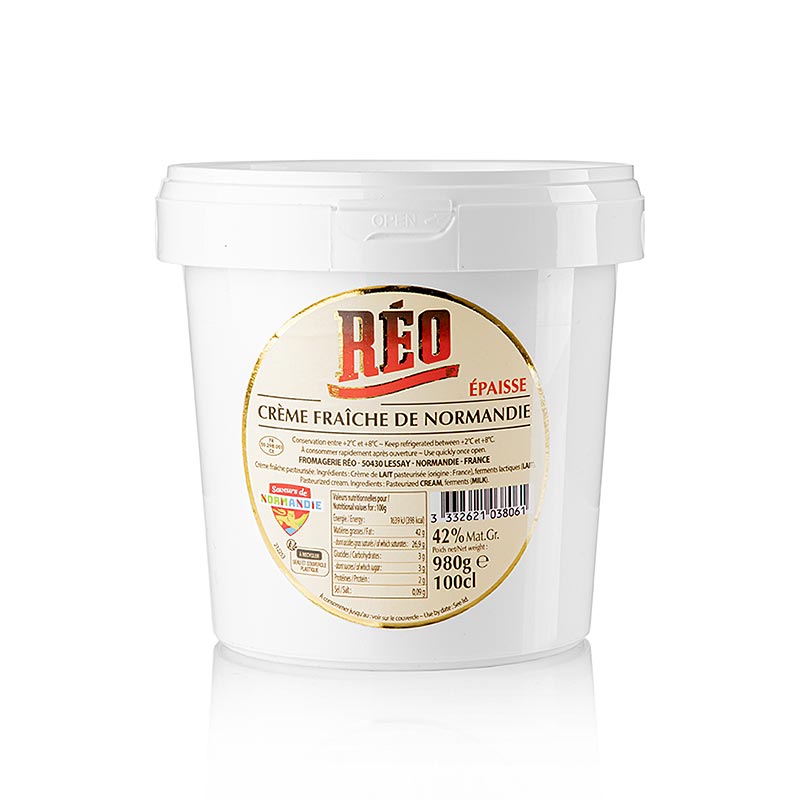 Creme Fraiche, Creme Epaisse uit Normandië, REO, 42% vet - 1 kg - Een kopje