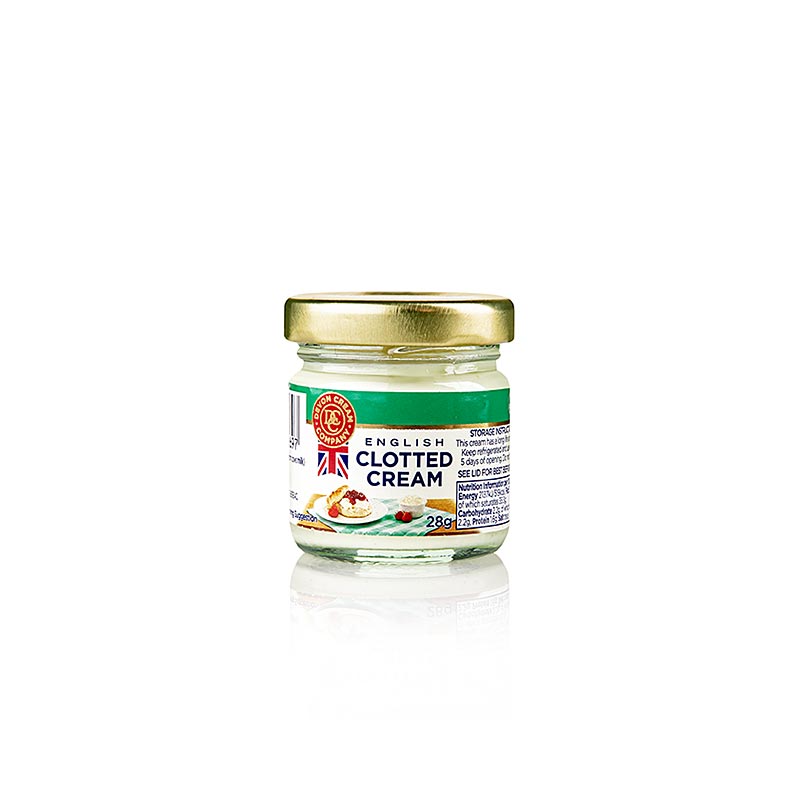 Englische Clotted Cream, feste Rahm-Creme, 56% Fett - 28 g - Glas