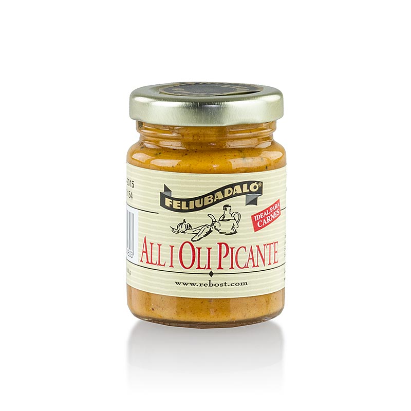 Allioli - knoflookcrème, pittig, met plantaardige olie, feliubadalo - 95g - Glas