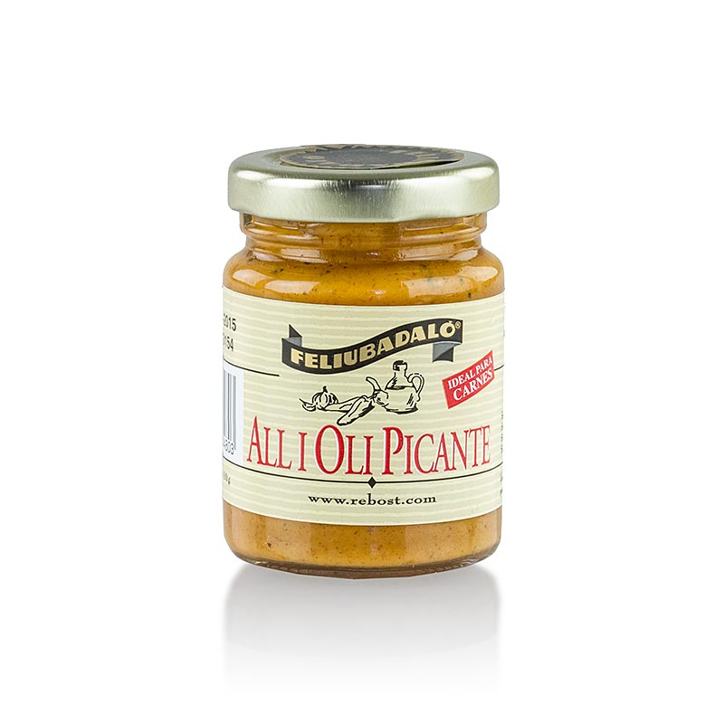 Allioli - crème d`ail, épicée, à l`huile végétale, feliubadalo - 95g - Verre