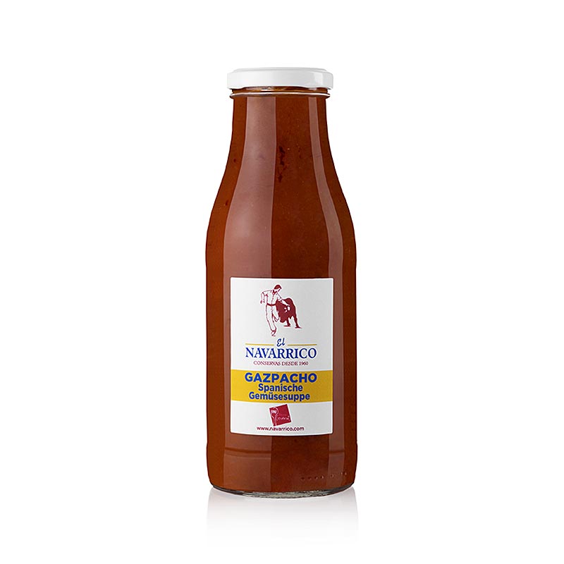 Gazpacho - Spansk grøntsagssuppe, Il Navarrico - 480 ml - Flaske