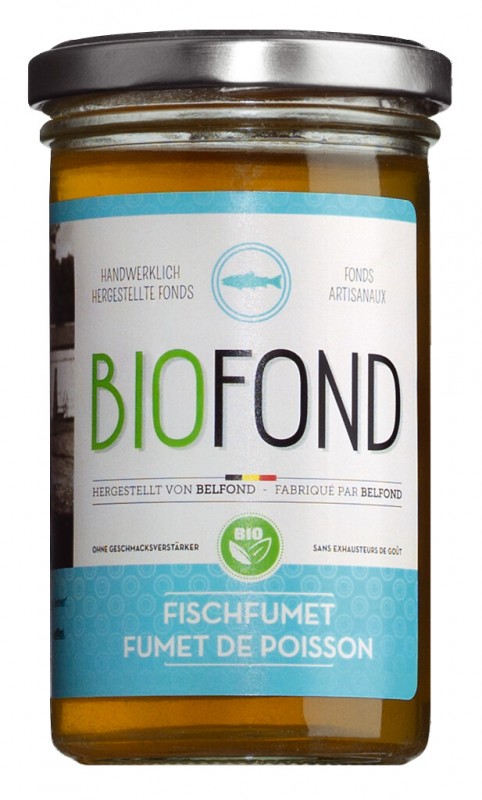Fumet de poisson, organisk, fiskebestand, organisk, Belfond - 240 ml - glas