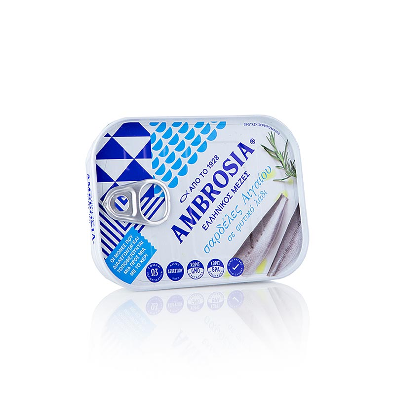 Sardines à l`huile, de la mer Egée, Ambrosia - 105g - peut