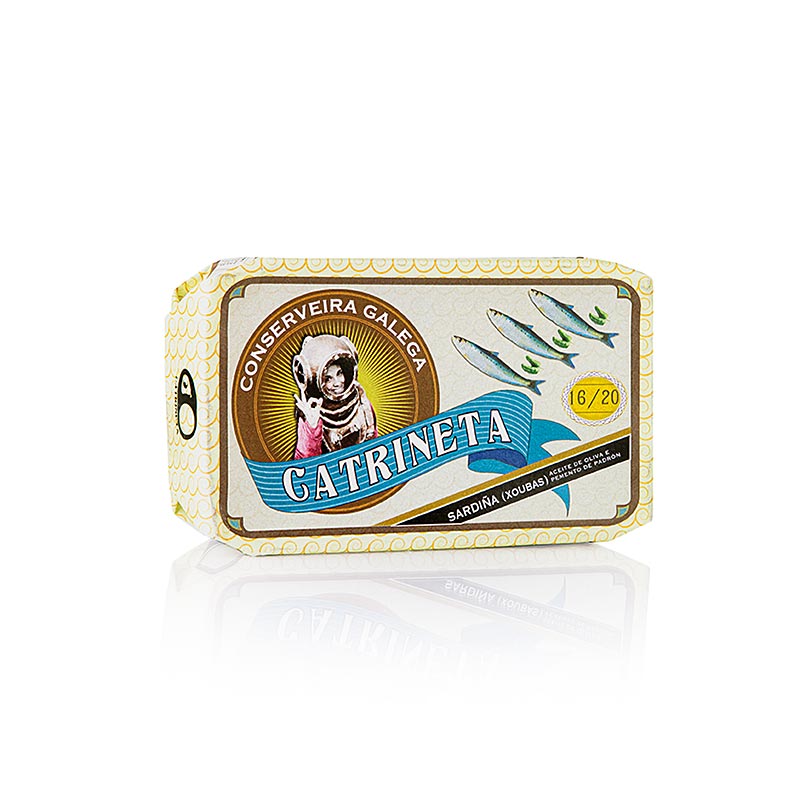 Sardines entières (sardinillas pimiento de padron), aux poivrons, catrineta - 115 g - Peut