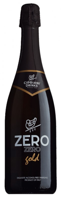Zero Zero Gold, ikke-alkoholisk mousserende vin, Cipriani - 0,75 l - Flaske