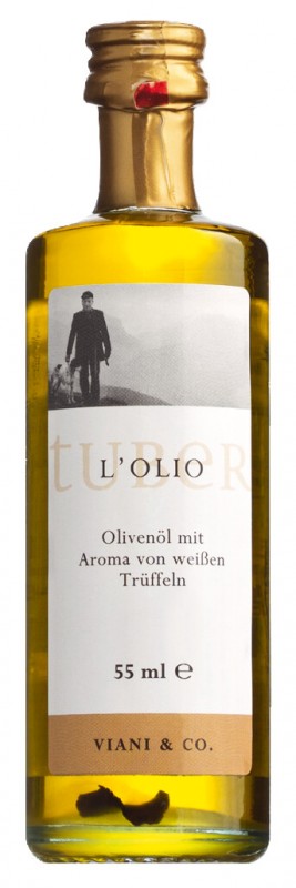 Olio d`oliva al tartufo bianco, truffelolie met aroma van witte truffel - 55 ml - Fles