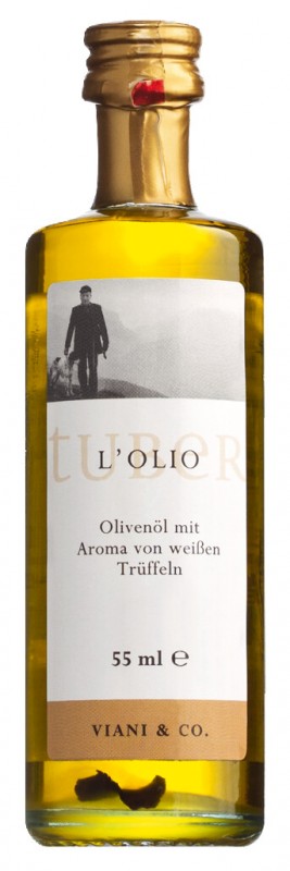 Olio d`oliva al tartufo bianco, huile de truffe à l`arôme de truffe blanche - 55 ml - Bouteille