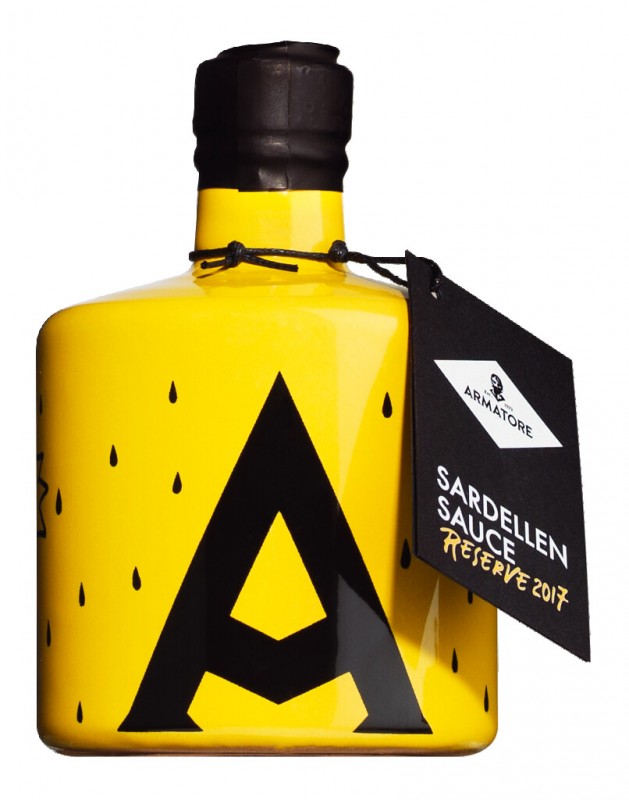 Colatura di alici di cetara in orcio, anchovy sauce in ceramic bottle,  limited edition, Armatore, 250 ml, bottle