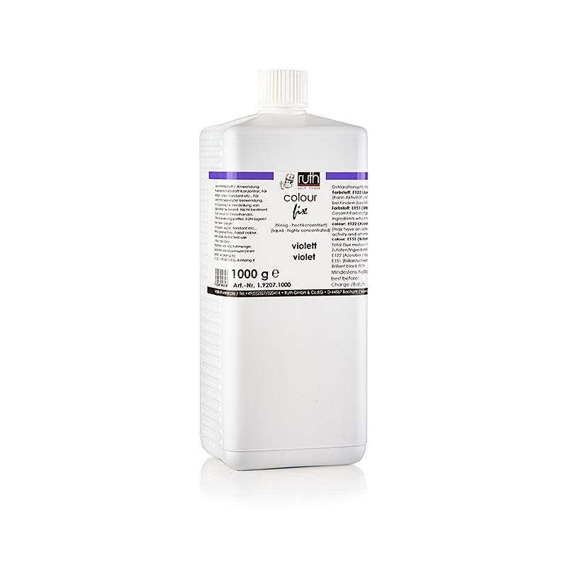 Liquid food coloring, violet, 9807, Ruth - 1 kg - PE bottle