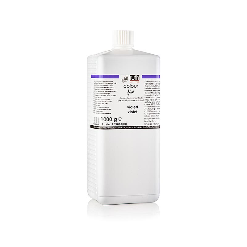 Colorant alimentaire liquide, violet, 9807, Ruth, 1 kg, Bouteille PE