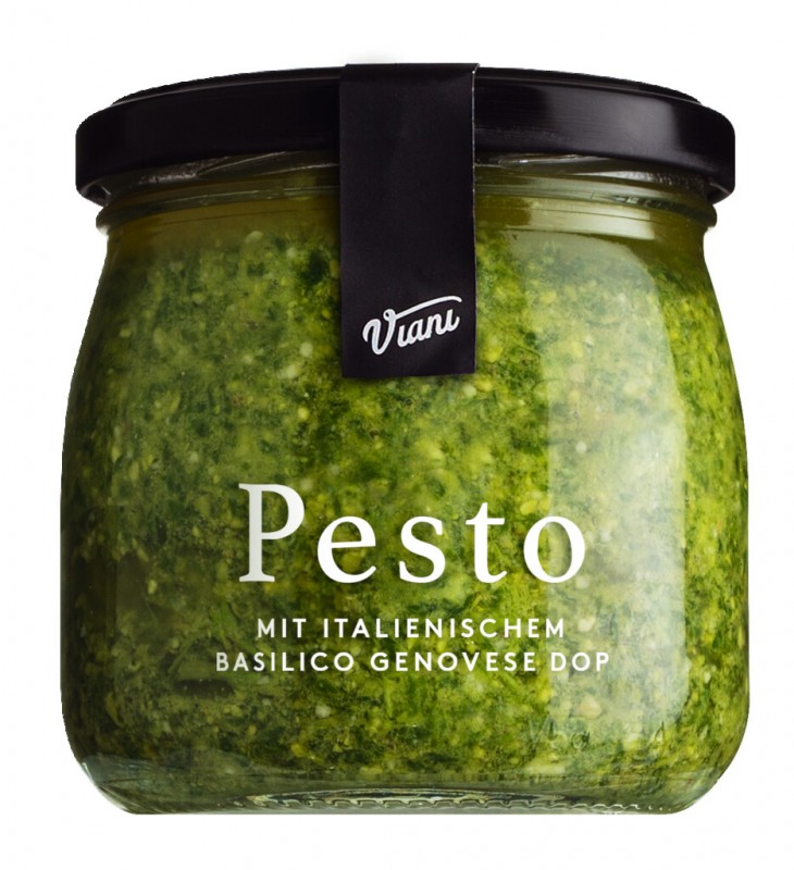 PESTO - med genovesisk basilikum DOP, Pesto Genovese med basilikum DOP, Viani - 180 g - Glas