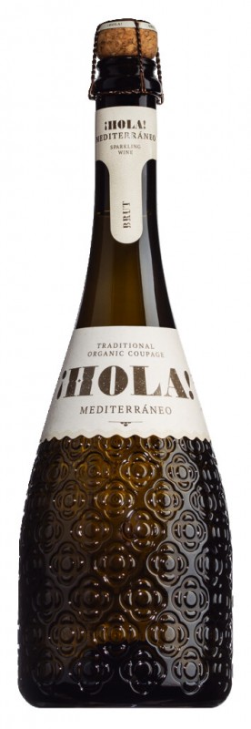 HOLA! Mediterraneo Brut, organic, sparkling wine, organic, Barcelona Brands - 0.75L - Bottle