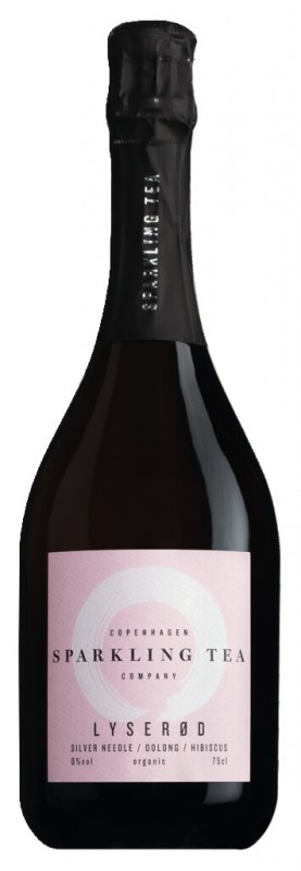 LYSEROD - Pink Sparkling Tea, biologische, koolzuurhoudende drank op theebasis, biologische, mousserende thee - 0,75 liter - Fles