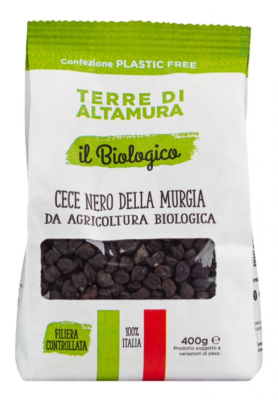 Cece nero della Murgia, organisk, sorte kikærter, organisk, Terre di Altamura - 400 g - taske