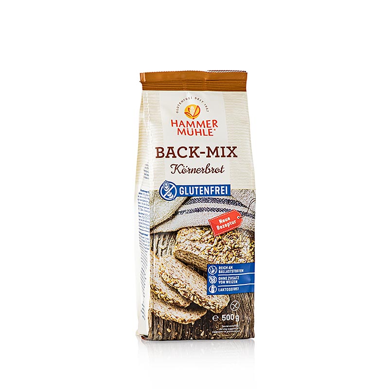 Back-mix grain bread, gluten-free baking mix, hammer mill - 500 g - bag
