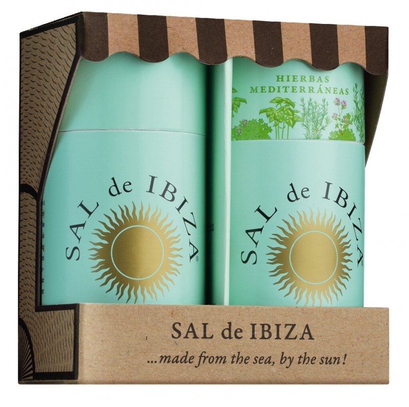 Granito Bundle, Beach Chair Edit., Pure and Hierbas, Pure Sea Salt and Sea Salt with Medit. Urter, Sæt, Sal de Ibiza - 125g/55g - sæt