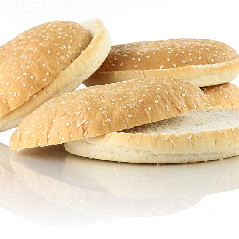 Reuze hamburgerbroodjes, ca. Ø 14cm - 3,024 kg, 24 x 126 g - Karton