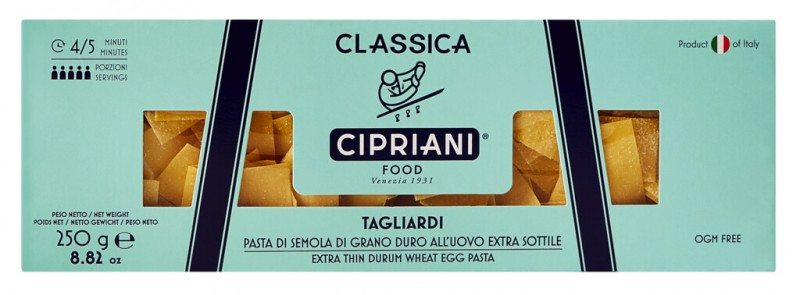 Tagliardi, pâtes aux oeufs, tagliardi, cipriani - 250 g - paquet