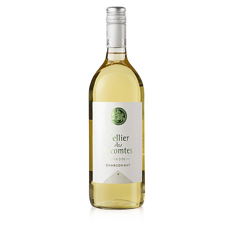 2022 Chardonnay, tør, 13% vol., Celliers Vicomtes - 1 liter - Flaske